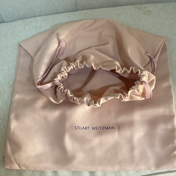 Stuart Weitzman Extra large boots shoes drawstring storage dust bag peach canvas - Picture 3 of 8